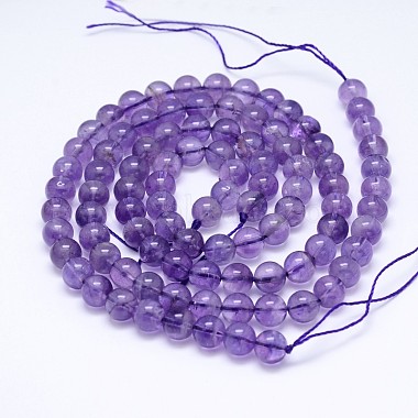 Natural Amethyst Round Bead Strands(G-M212-6mm-02A)-2