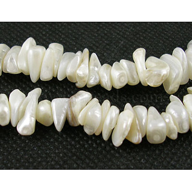 8mm White Chip Freshwater Shell Beads