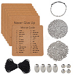 DIY Morse Code CCB Plastic Beads Bracelets Making Kits, Platinum, 3x2.5mm, Hole: 1.2mm, 600pcs(DIY-DC0003-90B)