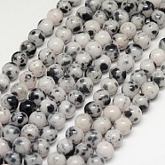 Natural Persian Jade Beads Strands, Dyed, Round, Black, 10mm, Hole: 1mm, about 42pcs/strand, 15.75 inch(G-G597-10mm-XTH-19)