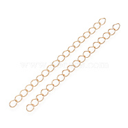 Iron Chain Extender, Curb Chains, Nickel Free, Light Gold, 50mm, Link: 5~5.5x3.5~4x0.5mm(X-IFIN-T007-10KC-NF)