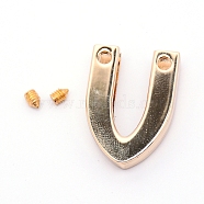 Zinc Alloy Zipper End Tail, Clips Buckle Stop Tail, Head Triangle Bottom Repair Replacement, with Screws for Pants, Jackets, Jeans Clothes Slider Zipper Fastener Lock, Cadmium Free & Lead Free, Light Gold, 24.5x18x5mm, Hole: 2.5mm(FIND-WH0063-88LG-RS)