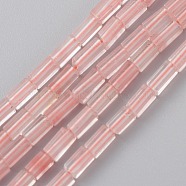 Cherry Quartz Glass Beads Strands, Cuboid, 3.5~6x2.2x2.2mm, Hole: 0.9mm, about 79~83pcs/strand, 15.04~15.24 inch(38.2~38.7cm)(G-C301-10)
