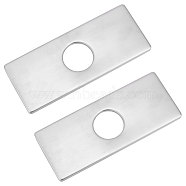 304 Stainless Steel Sink Hole Covers, Deck Plate for Bathroom Vanity Sink, 3-to-1 Kitch Faucet Escutcheon Plate, Rectangle, Stainless Steel Color, 66x160x6mm, Hole: 34.5mm(AJEW-WH0043-53P)