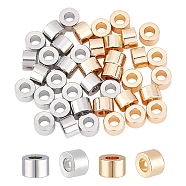 40Pcs 2 Colors Brass Beads, Column, Nickel Free, Real Gold Plated & Real Platinum Plated, 6x4mm, Hole: 2.5mm, 20pcs/color(KK-BC0009-37)