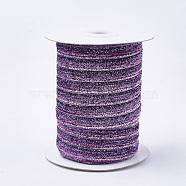 Glitter Sparkle Ribbon, Polyester & Nylon Ribbon, Colorful, 3/8 inch(9.5~10mm), about 50yards/roll(45.72m/roll)(SRIB-T002-01B-39)