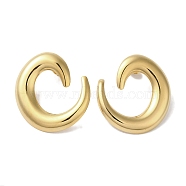 Left and Right Vortex 304 Stainless Steel Stud Earrings for Women, Real 18K Gold Plated, 31x28mm(EJEW-I303-01G)