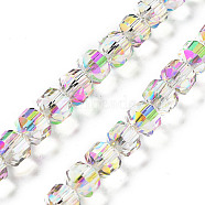 Electroplate Rondelle Glass Beads Strands, Full Rainbow Plated, Faceted, Gainsboro, 7.5x7mm, Hole: 1.4mm, about 70pcs/strand, 19.69''(50cm)(EGLA-A036-09A-FR02)