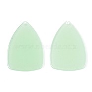 Translucent Cellulose Acetate(Resin) Pendants, Solid Color, Triangle, Light Green, 41x28x2mm, Hole: 1.5mm(X-KY-T040-42A)