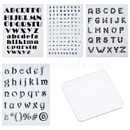 Globleland 4 Sheet 4 Style Clear Letter Silicone Stamps, with 1 Pc Acrylic Stamping Blocks Tools, for DIY Scrapbooking, Photo Album Decorative, Cards Making, Clear(DIY-GL0003-53)