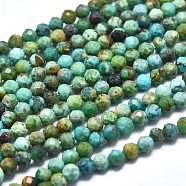 Natural Turquoise Beads Strands, Faceted, Round, 2mm, Hole: 0.5mm, about 192pcs/Strand, 15.16 inch(38.5cm)(G-P438-C06-2mm)