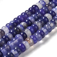 Natural Agate Beads Strands, Dyed & Heated, Rondelle, Midnight Blue, 8~8.5x4.5~5.5mm, Hole: 1.4mm, about 41pcs/strand, 7.40~7.48''(18.8~19cm)(G-H295-C03-14)