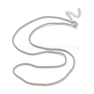 Brass Chain Necklaces Makings, Platinum, 44.6x0.2cm(NJEW-L170-14P)