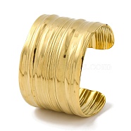 Ion Plating(IP)  304 Stainless Steel Cuff Bangles for Women, Texture, Real 18K Gold Plated, 1-3/4 inch(4.3cm), Inner Diameter: 2-3/8 inch(6cm)(BJEW-D050-01G)