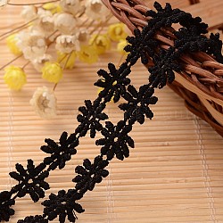 Lace Trim Nylon Ribbon for Jewelry Making, Black, 1/2 inch(14mm), about 45yards/roll(41.148m/roll)(ORIB-L005-69)