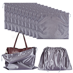 Cloth Imitation Silk Dustproof Storage Pouches, Portable Travel Drawstring Bag, Rectangle, Gray, 39.7x50x0.45cm, 12pcs/bag(ABAG-WH0044-47D)