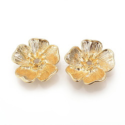 Brass Rhinestone Settings, Flower, Nickel Free, Real 18K Gold Plated, Fit for 1.5mm Rhinestone, 19x19x5mm(KK-R058-121G)