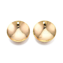 Brass Pendants, Textured, Flat Round, Cadmium Free & Nickel Free & Lead Free, Real 18K Gold Plated, 20x4mm, Hole: 1.4mm(KK-N216-379)