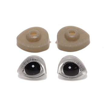 3D Plastic Doll Eyes and Eyes Washers Sets, Craft Eyes Accessories, for Crochet Toy and Stuffed Animals, Gainsboro, 17x21mm