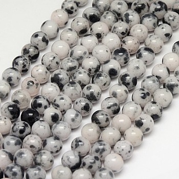 Natural White Jade Beads Strands, Dyed, Round, Black, 10mm, Hole: 1mm, about 42pcs/strand, 15.75 inch