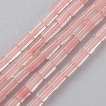 Cherry Quartz Glass Beads Strands, Cuboid, 3.5~6x2.2x2.2mm, Hole: 0.9mm, about 79~83pcs/strand, 15.04~15.24 inch(38.2~38.7cm)