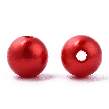 Red Round ABS Plastic Beads
