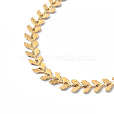 Enamel Ear of Wheat Link Chain Necklace(NJEW-P220-02G-03)-3