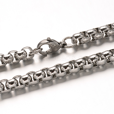 Tarnish Resistant 304 Stainless Steel Box Chain Necklaces(NJEW-H421-4)-2