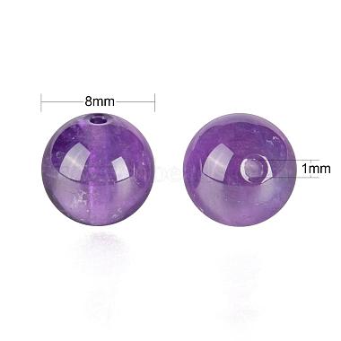 100Pcs 8mm Natural Amethyst Round Beads(DIY-LS0002-40)-3