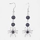 Tibetan Style Glass Spider Dangle Earrings(EJEW-JE02724-01)-1