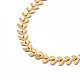 Enamel Ear of Wheat Link Chain Necklace(NJEW-P220-02G-03)-3