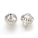 CCB Plastic Beads, Lantern, Platinum, 17x17mm, Hole: 2mm(CCB-J029-40P)