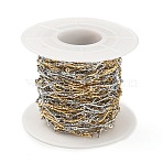 Ion Plating(IP) 304 Stainless Steel Curved Bar Link Chains, Soldered, with Spool, Golden & Stainless Steel Color, 20x2x2.5mm, 3.5x0.3mm, about 32.81 Feet(10m)/Roll(CHS-M005-02GP)