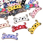 Printed Alloy Enamel Pendants, Cat Shape Charms, Golden, Mixed Color, 15x34x1.5mm, Hole: 1.8mm(AL-CBA1C50-02G)