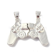 Alloy Magnetic Friendship Controller Necklace Set, Magnet Game Console Handle Pendants, for Friend Couples Gift, Silver, 20.5x28x4mm, Hole: 4.5x4mm(PALLOY-D204-01S)