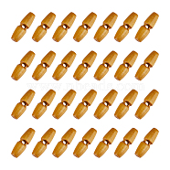 50Pcs 1-Hole Wood Buttons, Horn Toggle Buttons, Goldenrod, 30x10mm, Hole: 3.5mm(BUTT-UN0001-27B)