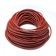 Leather Braided Cord, Red, 6mm, about 54.68 yards(50m)/bundle(WL-Q005-6mm-3)
