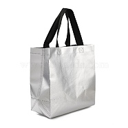 Non-Woven Waterproof Tote Bags, Heavy Duty Storage Reusable Shopping Bags, Rectangle, Light Grey, 28x21.7x0.2cm, Unfolded: 230x217x110mm(ABAG-P012-A01)