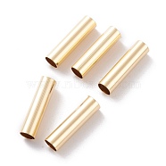 Brass Tube Beads, Long-Lasting Plated, Tube, Real 24K Gold Plated, 15x4mm, Hole: 3.5mm(KK-Y003-73F-G)