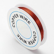 Round Copper Jewelry Wire, Nickel Free, Chocolate, 26 Gauge, 0.4mm, about 49.21 Feet(15m)/roll(X-CW0.4mm010)