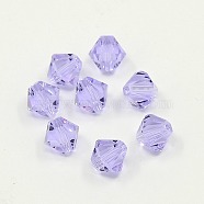 Austrian Crystal Beads, 5301 6mm, Bicone, Violet, Size: about 6mm long, 6mm wide, Hole: 1mm(5301-6mm371)