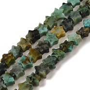 Natural African Turquoise(Jasper) Beads Strands, Star, 6x5.5x2mm, Hole: 0.8mm, about 75pcs/strand, 14.57 inch(37cm)(G-G085-B06-02)