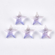 Rainbow K9 Glass Pendants, Faceted, Star, Lilac, 15.5x16.5x7.5mm, Hole: 1mm(GLAA-S180-16B)