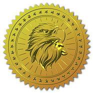 Self Adhesive Gold Foil Embossed Stickers, Medal Decoration Sticker, Eagle Pattern, 5x5cm(DIY-WH0211-059)