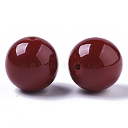 Resin Beads, Imitation Gemstone, Round, Brown, 20mm, Hole: 2mm(X-RESI-S387-015B-10)