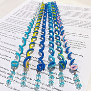 Synthetic Rubber Hair Styling Twister Clips, Braided Rubber Hair Band Spiral Spin Hair Tool for Girl Women, Blue, 240mm, 6pcs/set(OHAR-PW0003-199D)