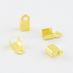 Iron Cord Ends, Golden, 6x3mm, Hole: 1mm(E029-G)