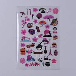 Filler Stickers(No Adhesive on the back), for UV Resin, Epoxy Resin Jewelry Craft Making, Japan Theme, Mixed Patterns, 149x100x0.1mm(X-DIY-D039-02A)