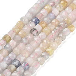 Natural Morganite Beads Strands, Faceted, Cube, 3.5~4.5x3.5~4x3.5mm, Hole: 0.6mm, about 103~106pcs/strand, 15.55'~15.75''(39.5~40cm)(G-H042-A05-02)