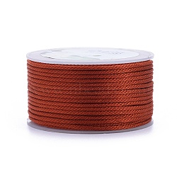 Polyester Braided Cords, for Jewelry Making Beading Crafting, FireBrick, 2mm, about 21.87 yards(20m)/roll(OCOR-I006-A01-31)